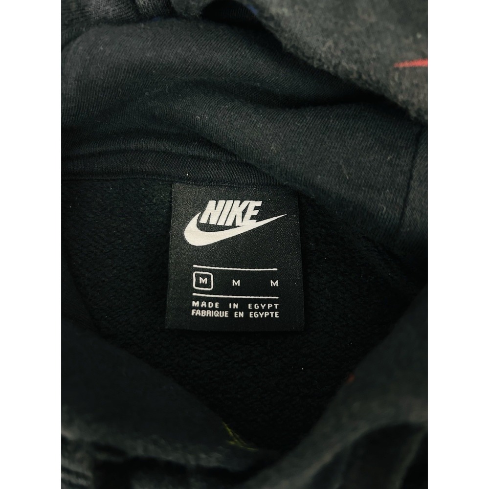 Nike Sportswear Club Fleece Allover Printed Swoosh Hoodie Mens Medium Black - Picture 12 of 16